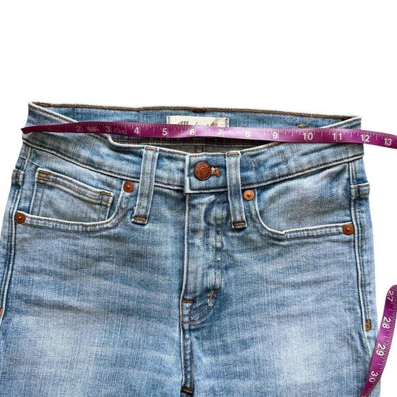 Madewell Jeans Womens 23 Blue 9 Inch High Rise Skinny Distressed J0513 SU18 - Picture 10 of 15